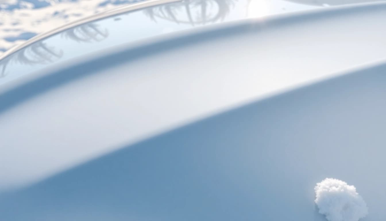 Protect your car with PPF winter road salt protection showcasing smooth film on a snowy day.