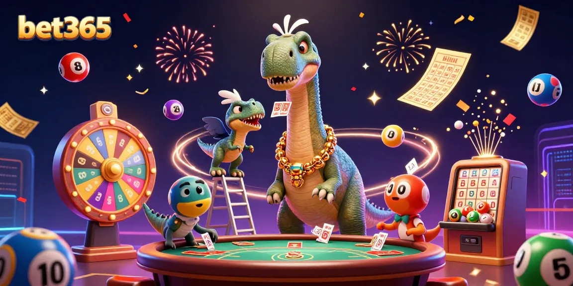 Engage in betting fun at bet365 with a vibrant casino scene featuring dynamic characters and games.