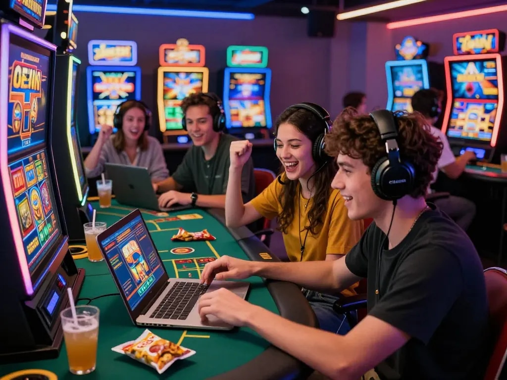 Exciting group enjoying games on 789club's vibrant online casino platform.