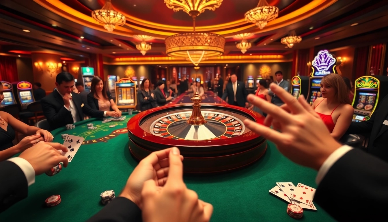 Experience the excitement of high-stakes gaming at 68VIP casino with vibrant roulette and poker action.