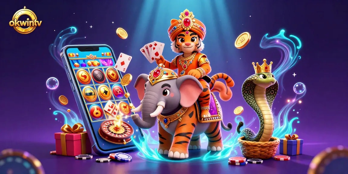 Experience thrilling gameplay with okwintv's vibrant casino illustration showcasing action-packed slots and winning moments.