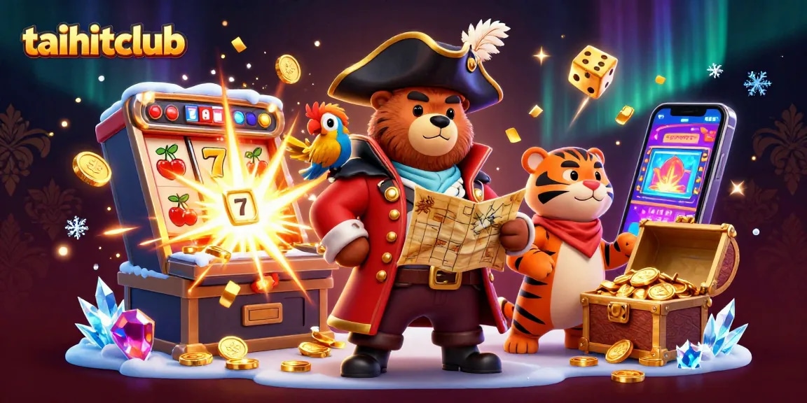 Experience thrilling action at taihitclub with a pirate bear, treasure, and dynamic casino game elements.