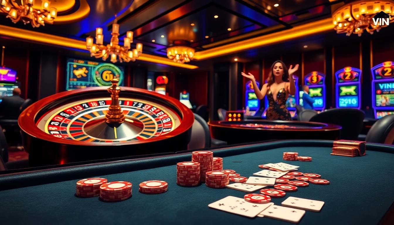 Experience the excitement at VIN 88 with vibrant casino tables, thrilling games, and a glamorous atmosphere.