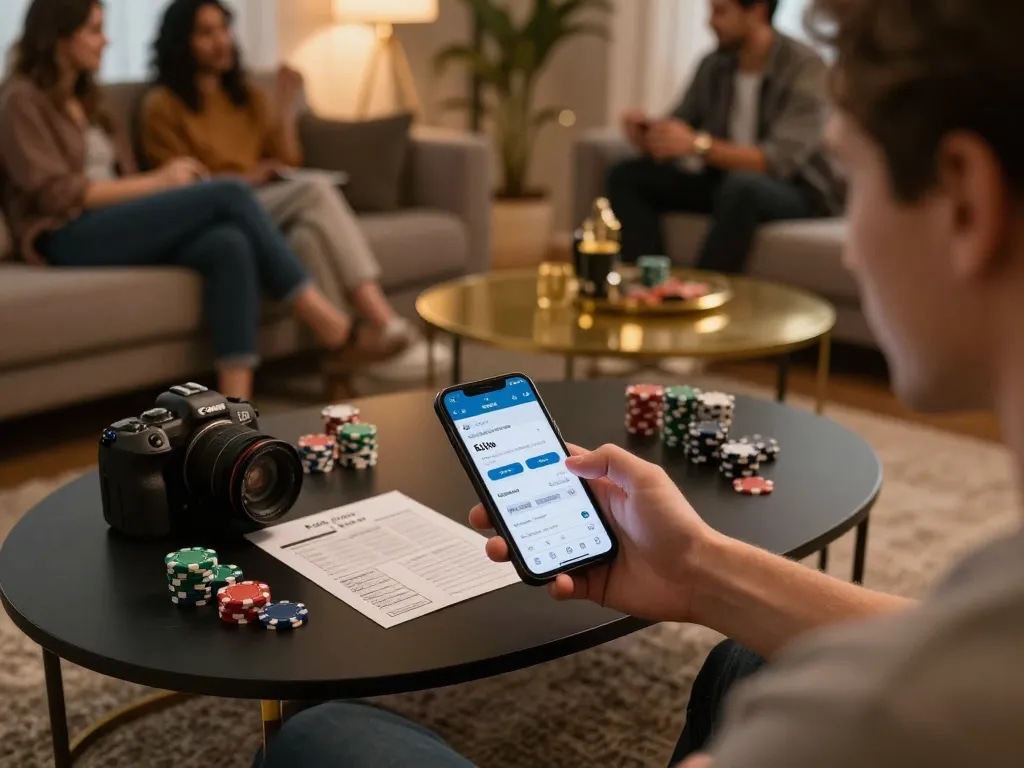 Player engaging with the rik vip app on smartphone, reflecting dynamic online gambling experience.