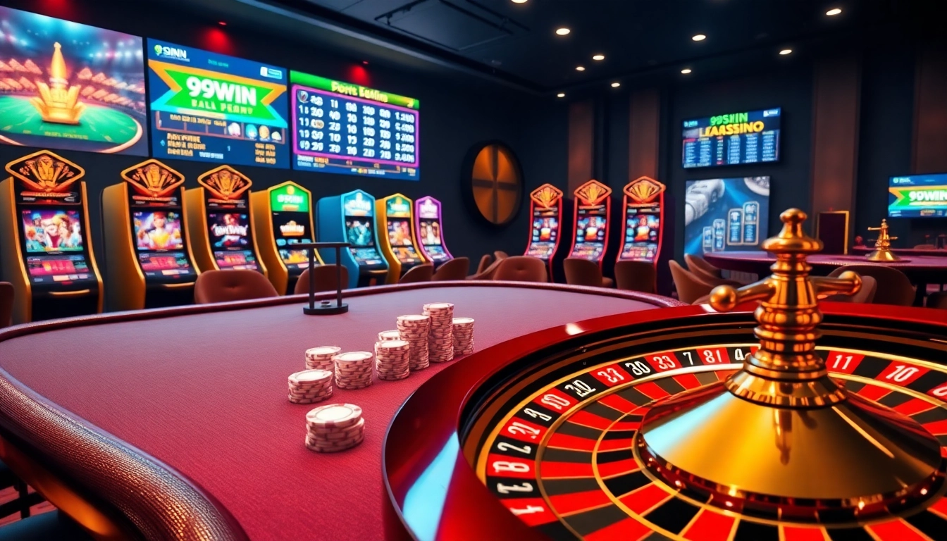 Experience thrilling gambling at 99WIN's luxurious casino tables and slot machines.