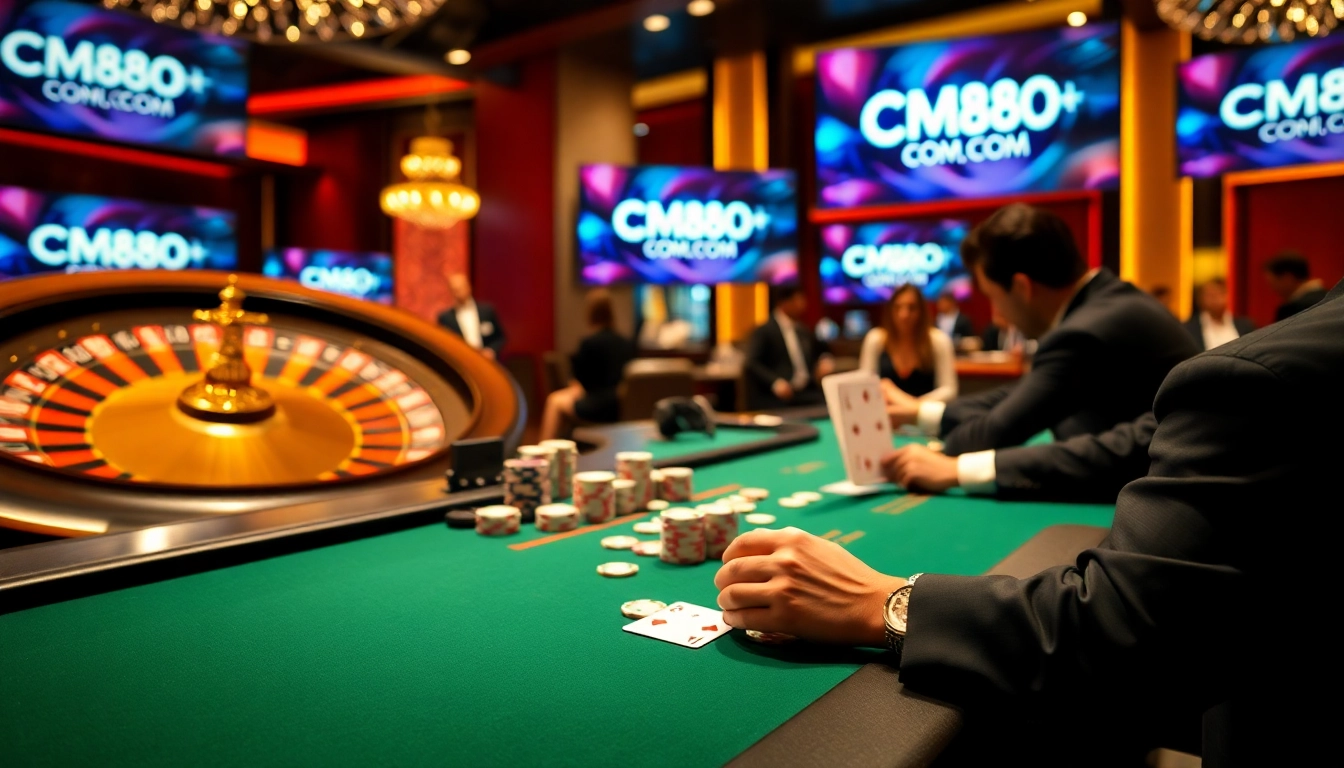 Experience the excitement of CM88.COM at a luxurious casino table.