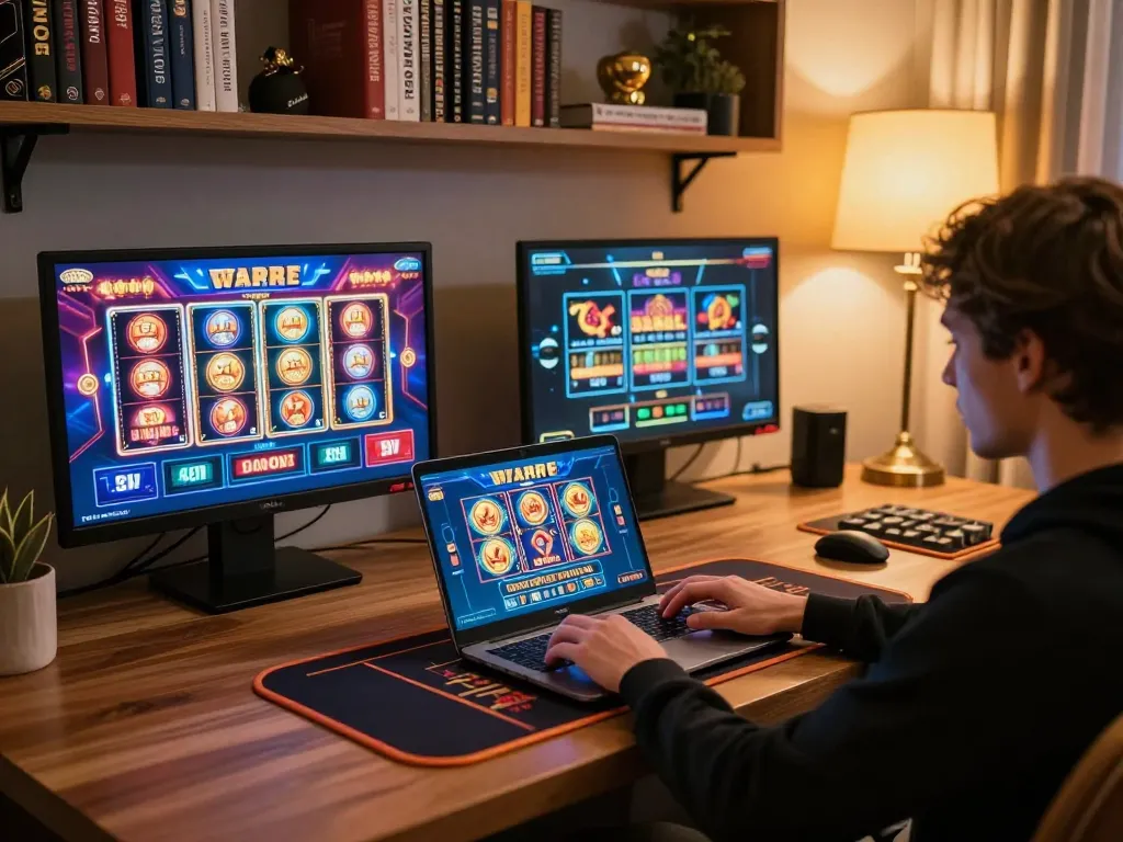 Engage in phpvip gaming with a vibrant online casino setup, showcasing exciting gameplay.