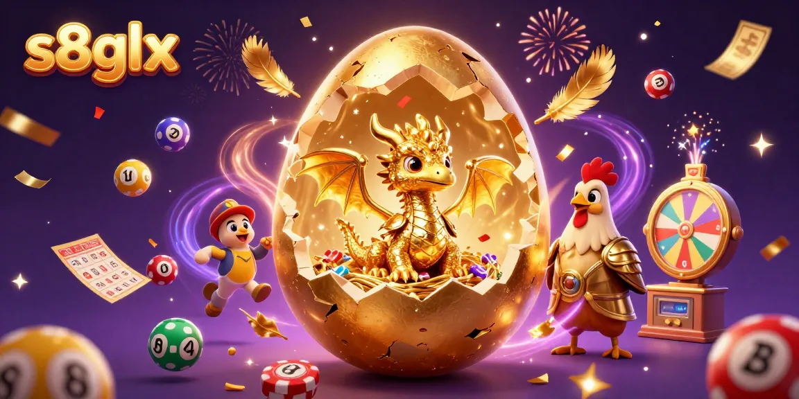 S8glx engages players with a spectacular golden dragon and poker chips in a vibrant gaming scene.