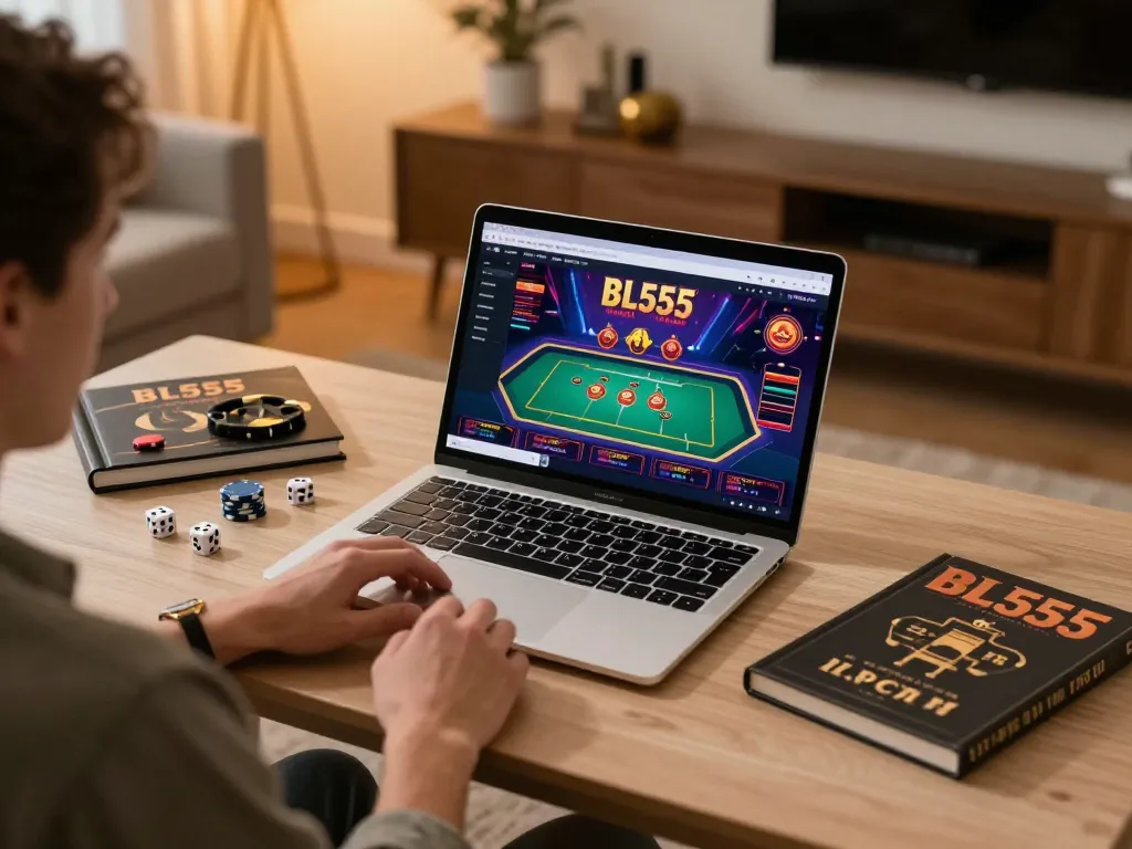 Engaging in gameplay at Bl555 casino demonstrates strategy and focus in a comfortable home environment