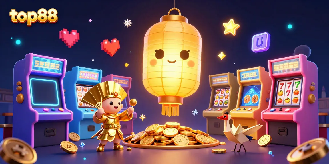 Win with fun casino games at top88 in an enchanting night market scene