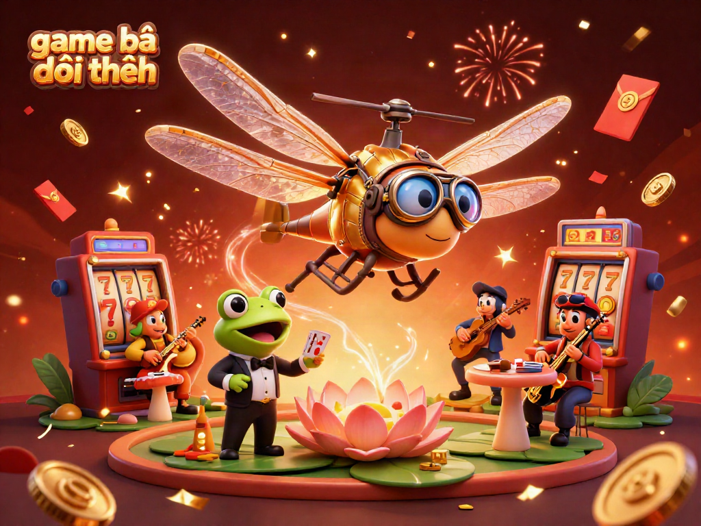 Engage in thrilling game bài đổi thưởng while enjoying a vibrant casino scene with dynamic characters.