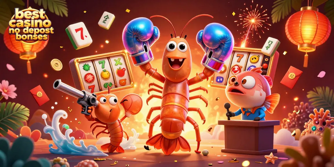 Engage with the best casino no deposit bonuses in a vibrant, exciting 3D scene featuring colorful casino elements
