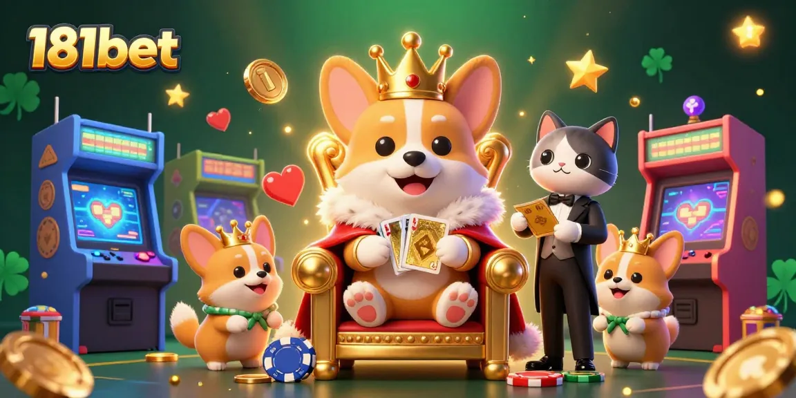 Win big with 181bet as the royal corgi rules the casino gaming scene.