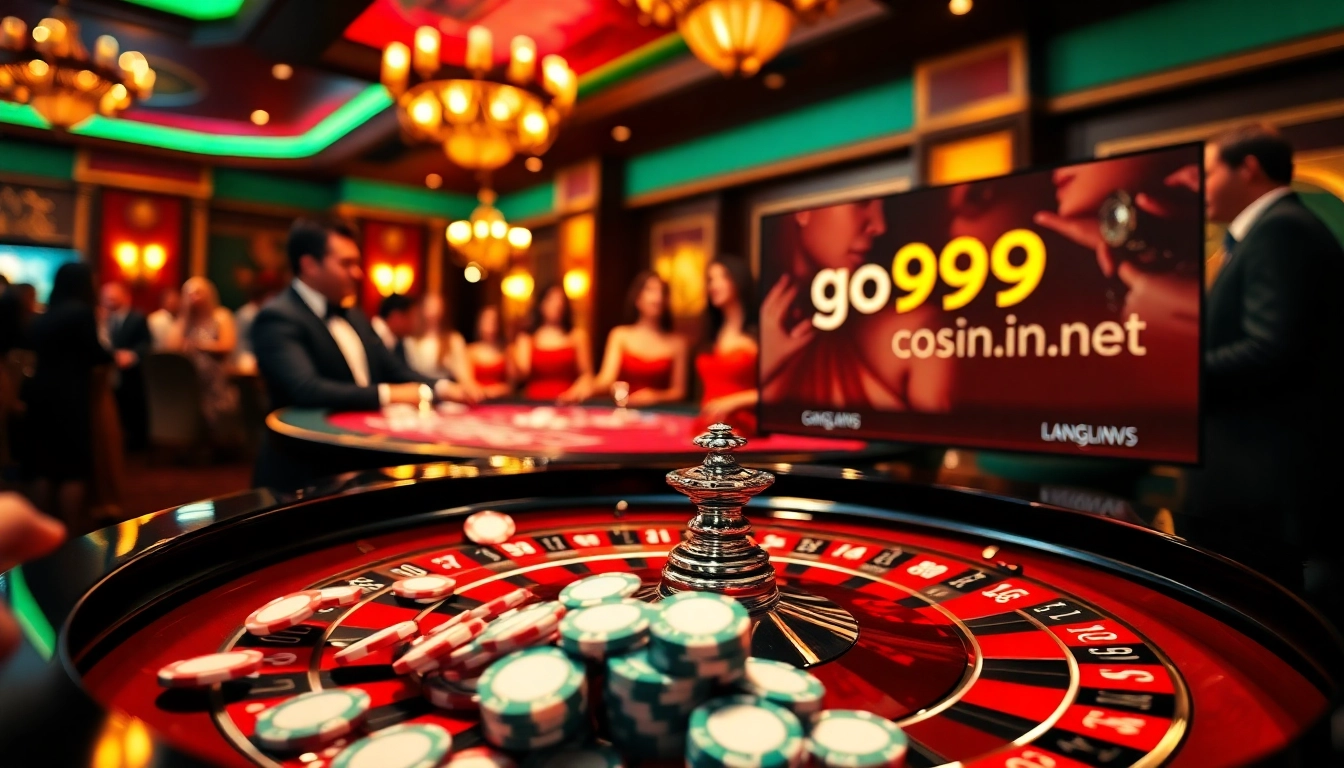 Experience the thrill of winning at go999.in.net with vibrant casino visuals featuring roulette and poker.