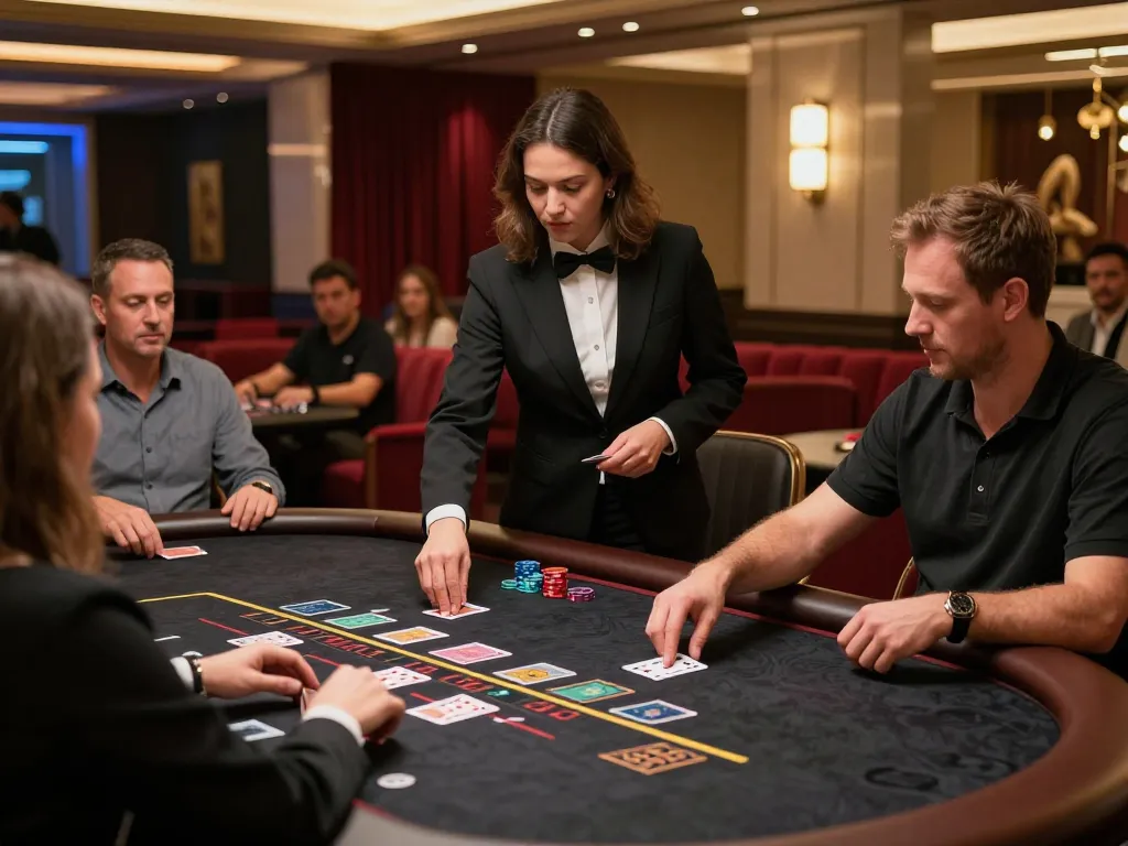 Players strategizing at a live dealer table during a blackjack game at BL555 casino.