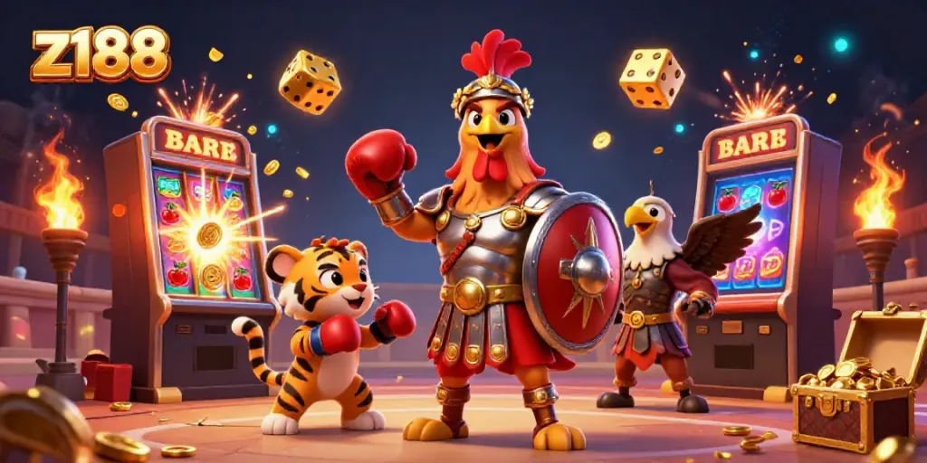 Win big with Z188's dazzling casino experience featuring thrilling games and vibrant characters.