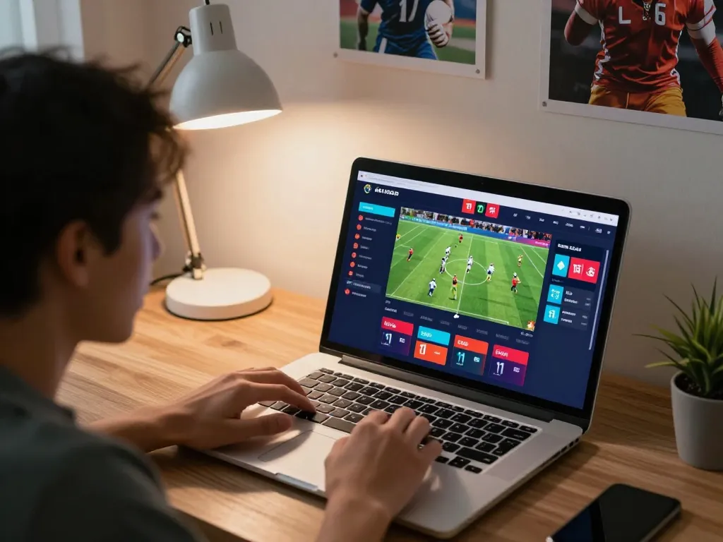 Engaged user placing bets on online sports betting platform, understanding tỷ lệ cá cược for better strategies.