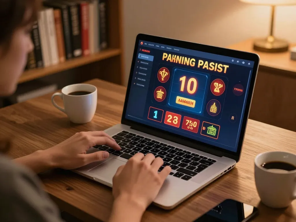 Engaging in fast payout casino Australia betting strategies in a cozy home office setting.