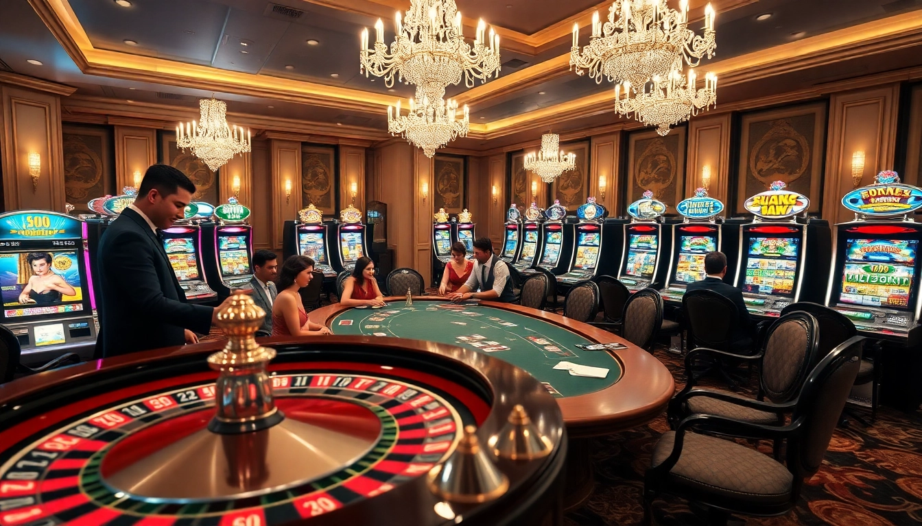 Engaging poker game at https://fun88.se.net/ with players, cards, and luxurious casino ambiance.