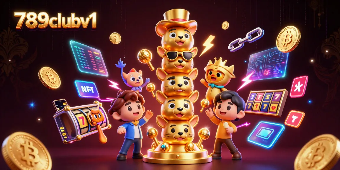 Engage with the vibrant world of 789clubv1 featuring a playful golden totem pole among illuminated casino elements