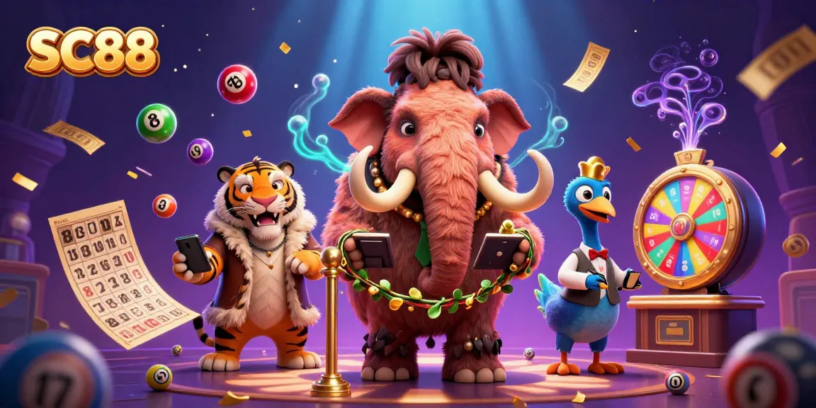 Engage with SC88's vibrant casino experience featuring unique characters and playful lottery elements.