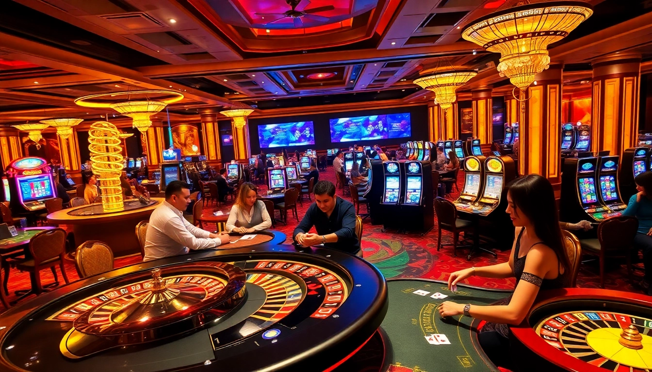 A vibrant casino scene at https://rr88.mov/ showcasing thrilling tables and joyful players.