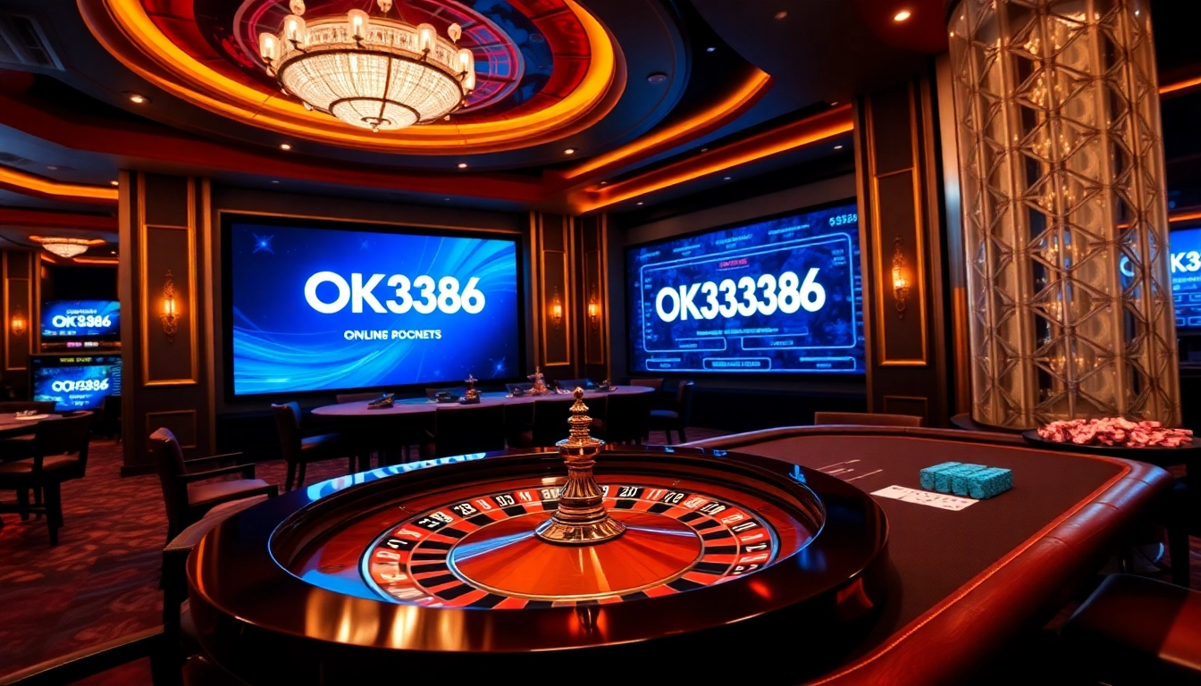 Experience the luxury of online gambling at OK8386 with vibrant casino visuals.