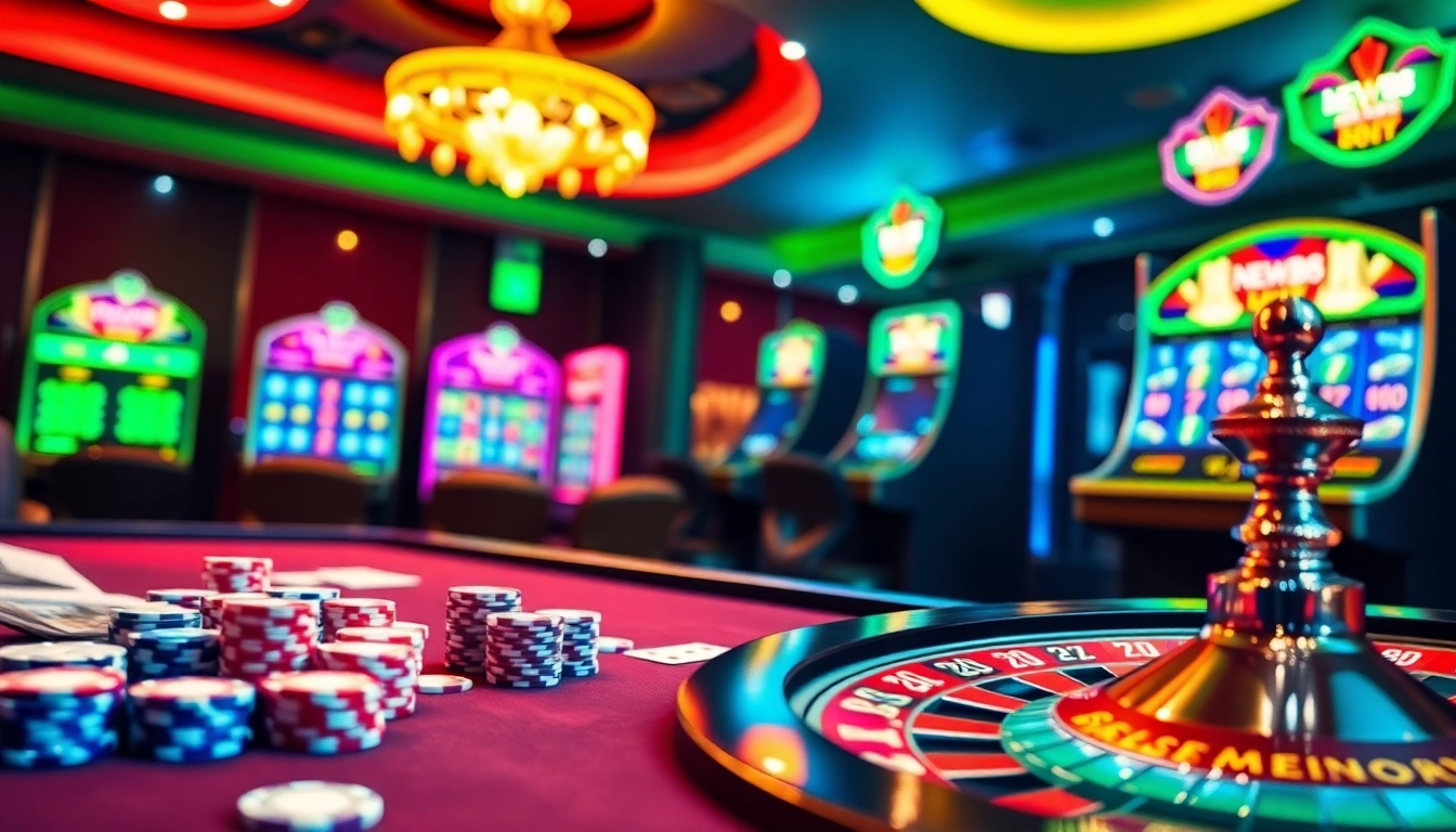 Experience the thrill of new88 with vibrant casino scene featuring poker chips and roulette wheel.
