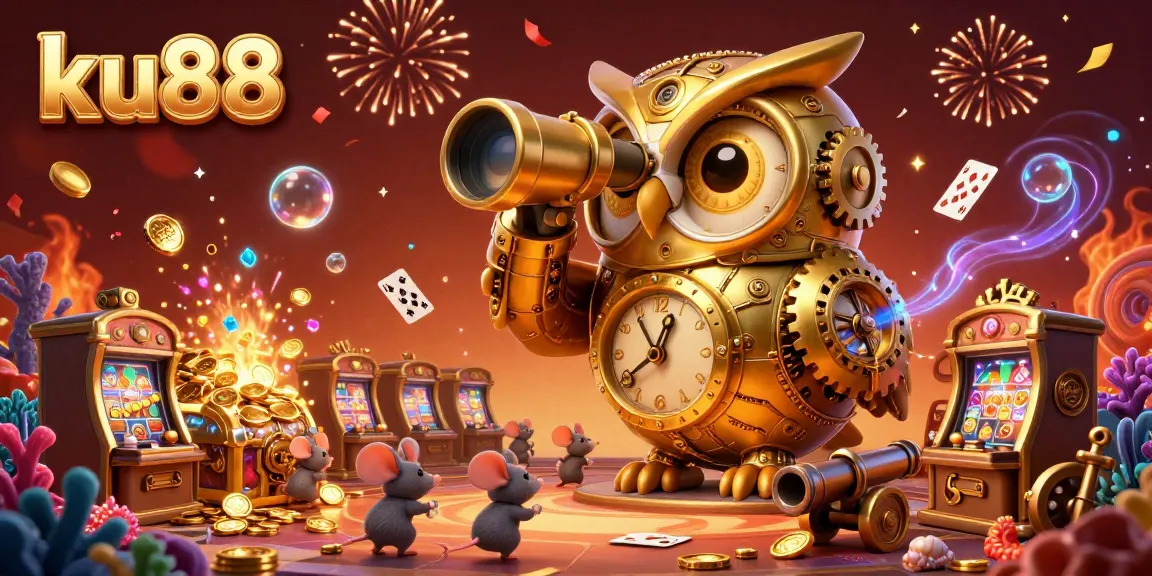 Engage in thrilling wins at ku88 casino with the captivating golden owl overseeing the fun.
