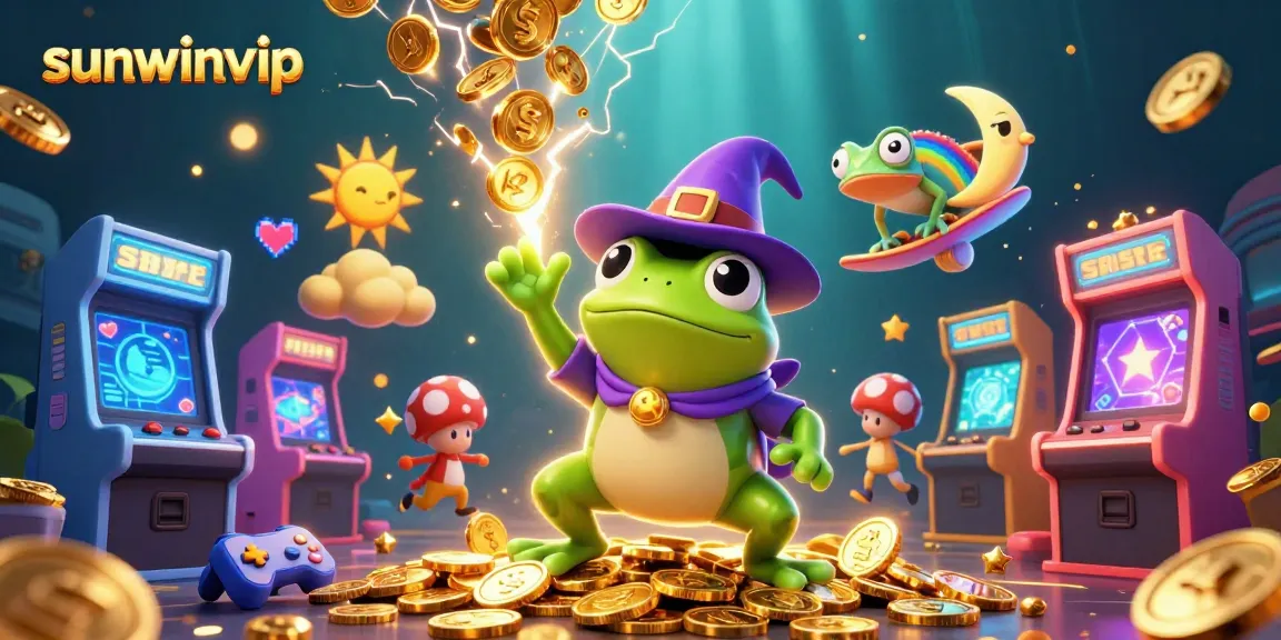 Engage with thrilling gameplay at sunwinvip, featuring dynamic gold coins, characters, and casino elements.