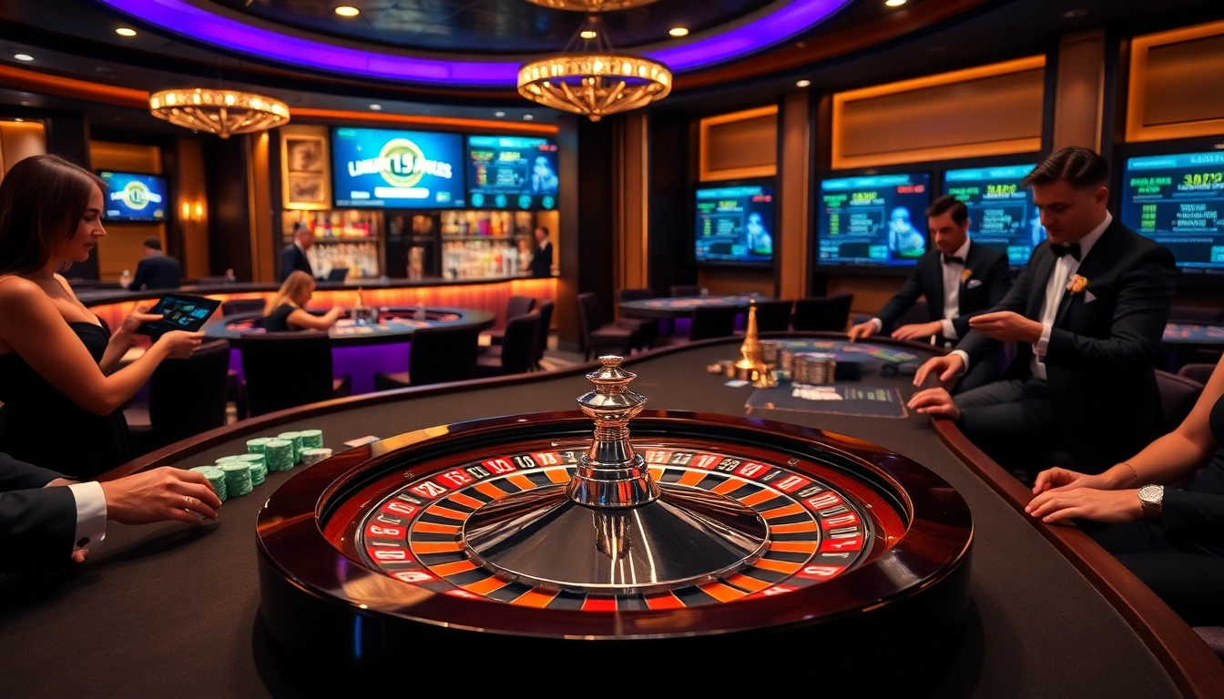 Players engaging in thrilling games at https://8day.reisen/ casino, showcasing excitement and luxury in gambling.