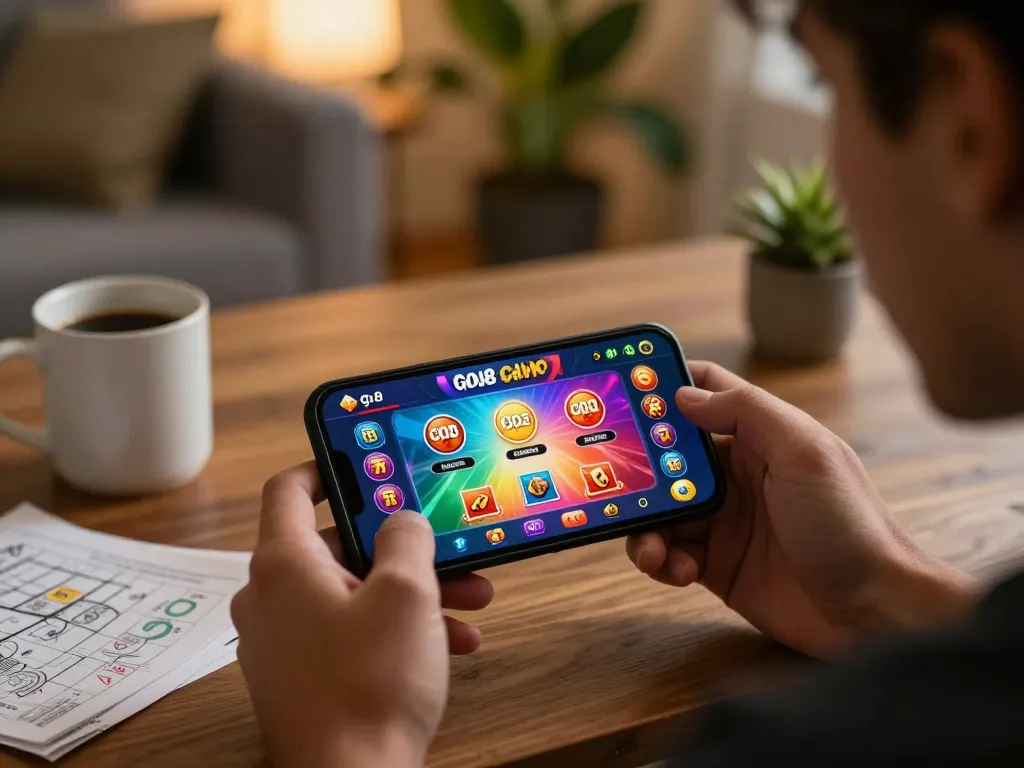 Engaging gameplay on go8 casino app, showcasing mobile gaming excitement with vibrant graphics.