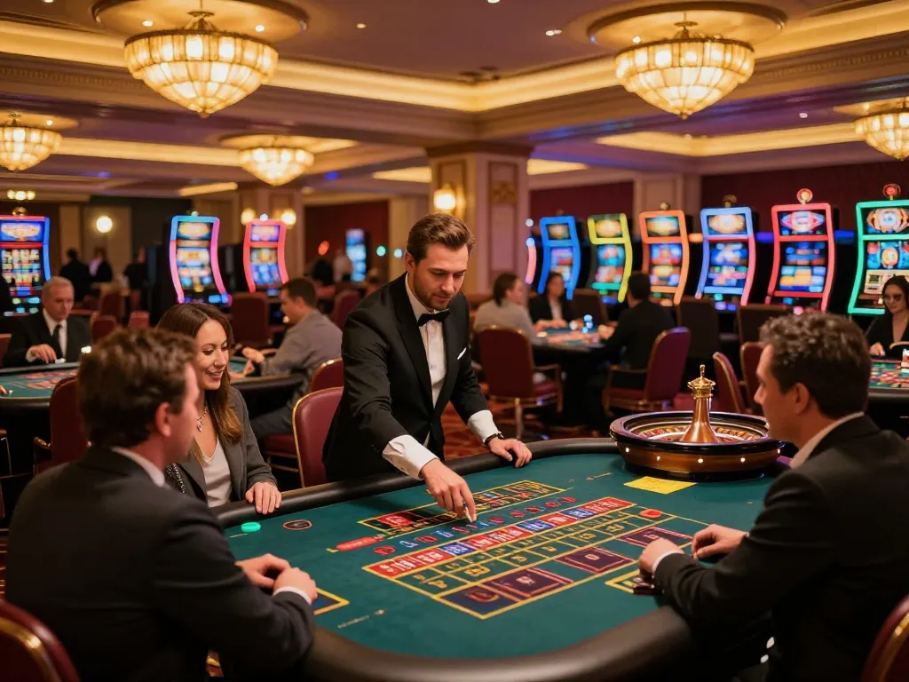 LUCK8 casino players engaging in live gaming at roulette table with dynamic dealer action.