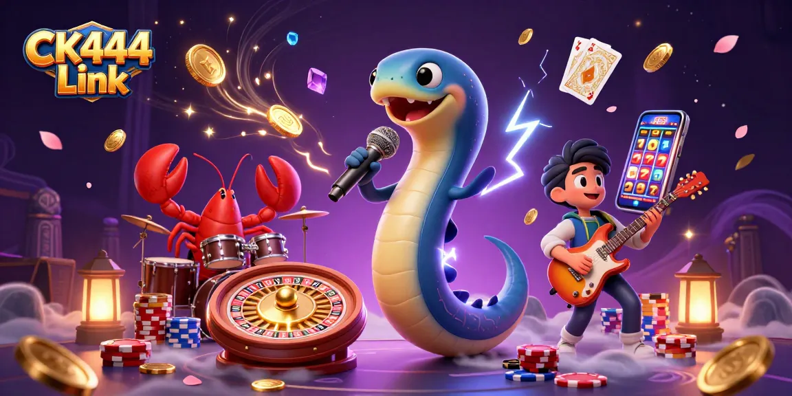 Experience the vibrant CK444 Link with an electric eel DJ at an underwater casino stage.