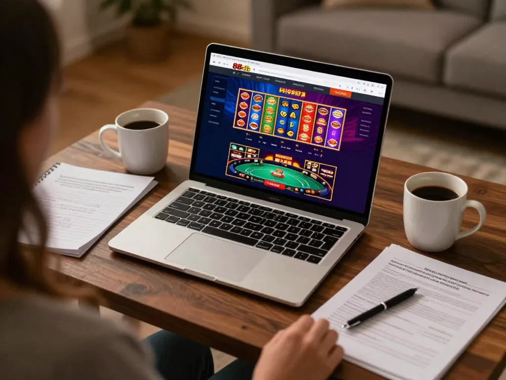 Engaged player strategizing bankroll management on the 88clb online casino platform.