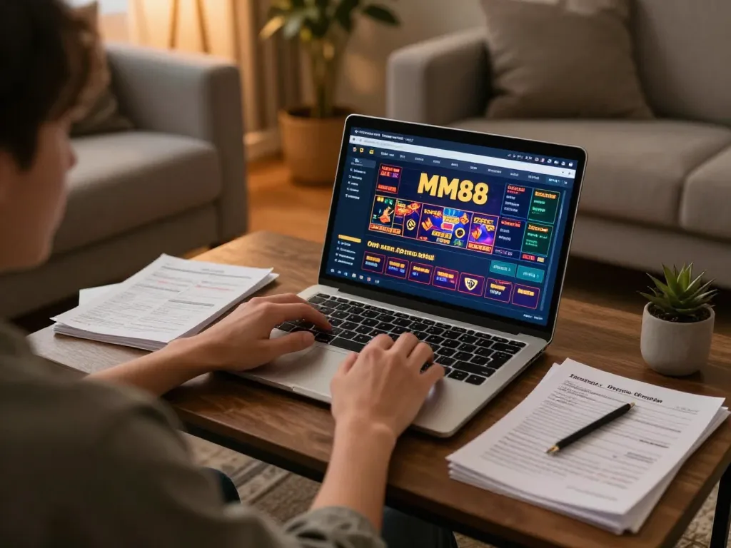 Gambling strategy in action on MM88 with online betting experience in a cozy setting.