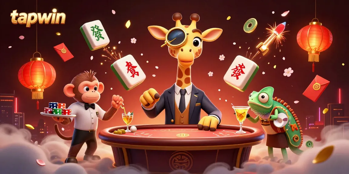 Experience tapwin with a high-roller giraffe, vibrant game elements, and an inviting casino atmosphere.