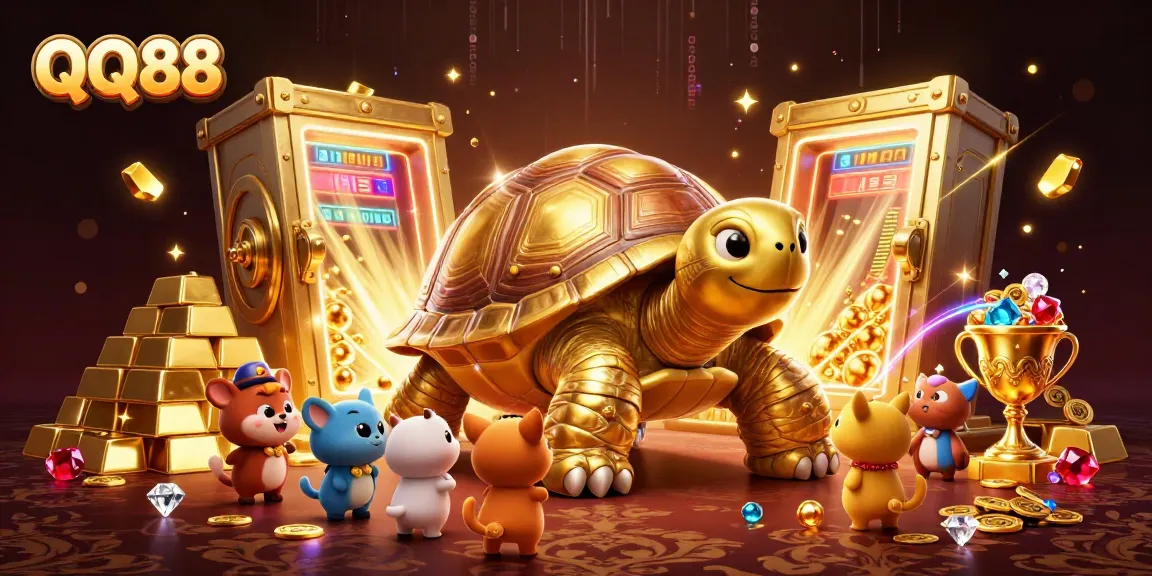 Engage with QQ88's thrilling gaming experience, featuring a vibrant casino-themed illustration.