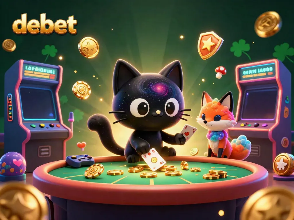 Engaging debet gaming experience illustrated with a cosmic casino theme featuring vibrant characters and game elements.