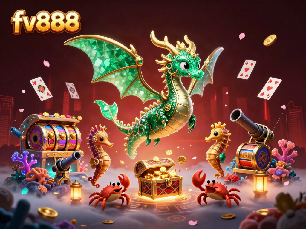 Engage in high-stakes gameplay at fv888 amidst a vibrant treasure-filled underwater scene.