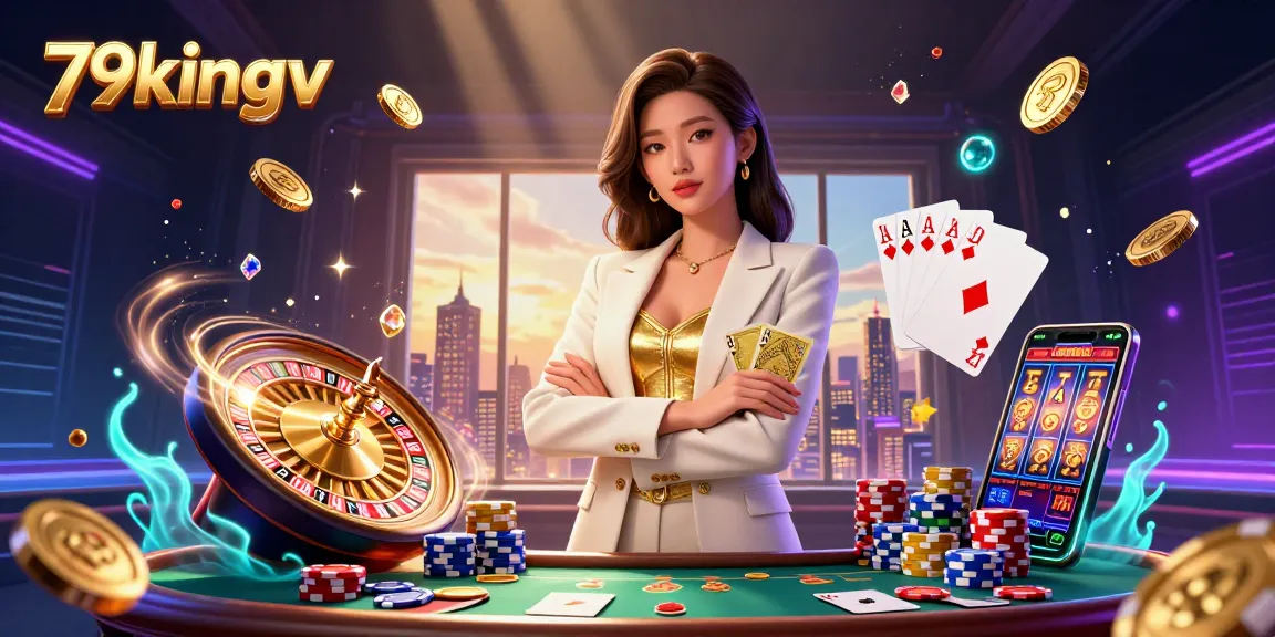 Experience thrilling gameplay at 79kingv with our glamorous casino illustration featuring exciting gaming elements.