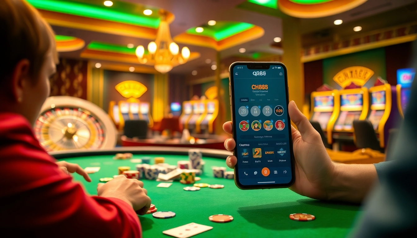 Engaging players at the qh88 casino table with vibrant chips and exciting games