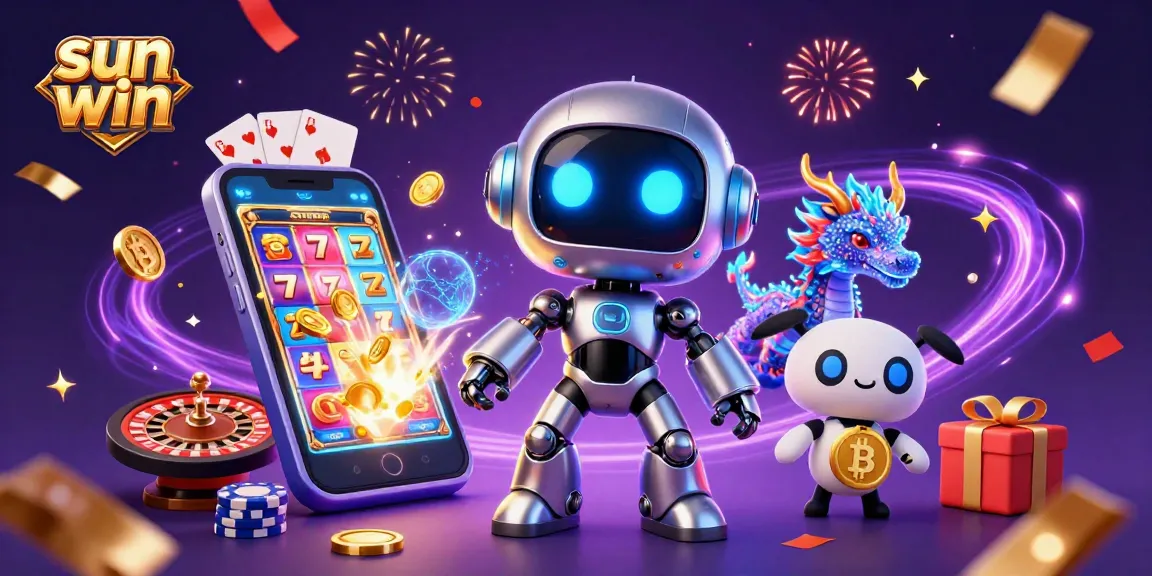 Experience thrilling gameplay at sun win with an epic robot, holographic dragon, and bitcoin drone.